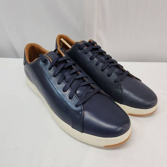 Cole Haan Size 11 Men's Grandpro Tennis Low top Lace-up Blue Leather Sneaker - Picture 1 of 7